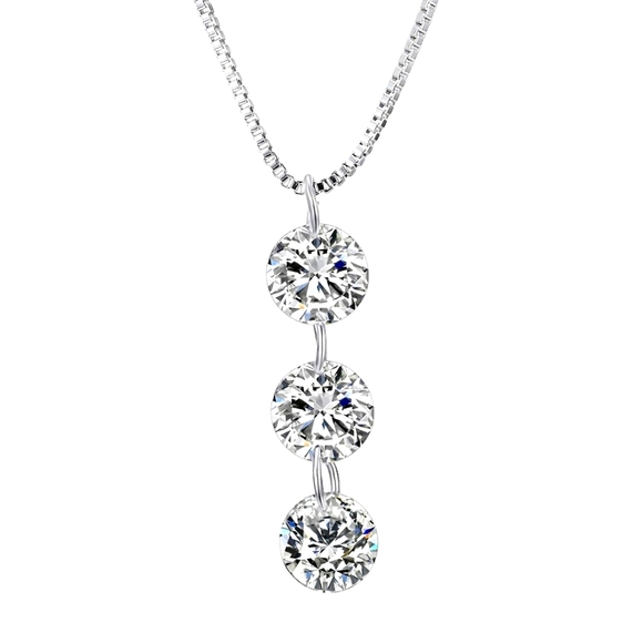 -20%๐ป SWAROVSKIยฎ CRYSTALS NAKED DRILL NECKLACE EARRING SET WHITE RHODIUM OVRLY - Picture 3 of 3